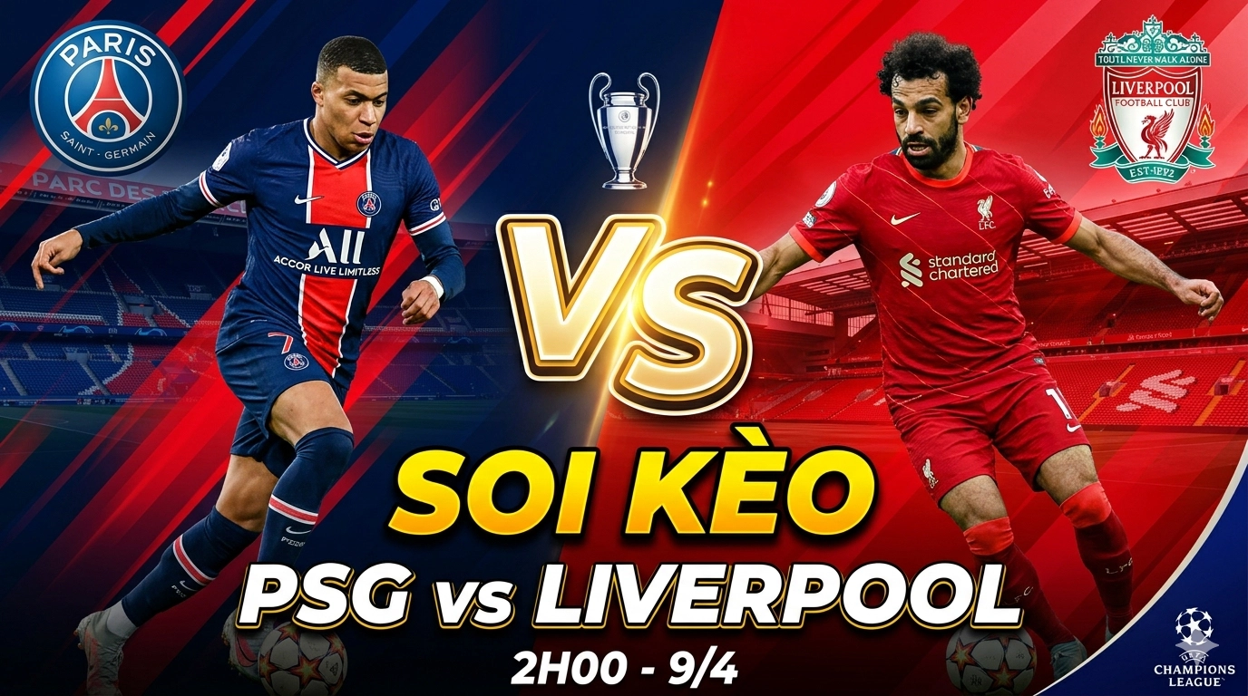 Soi kèo PSG vs Liverpool 2h00 ngày 9/4: Đại chiến rực lửa tại Công viên các Hoàng tử